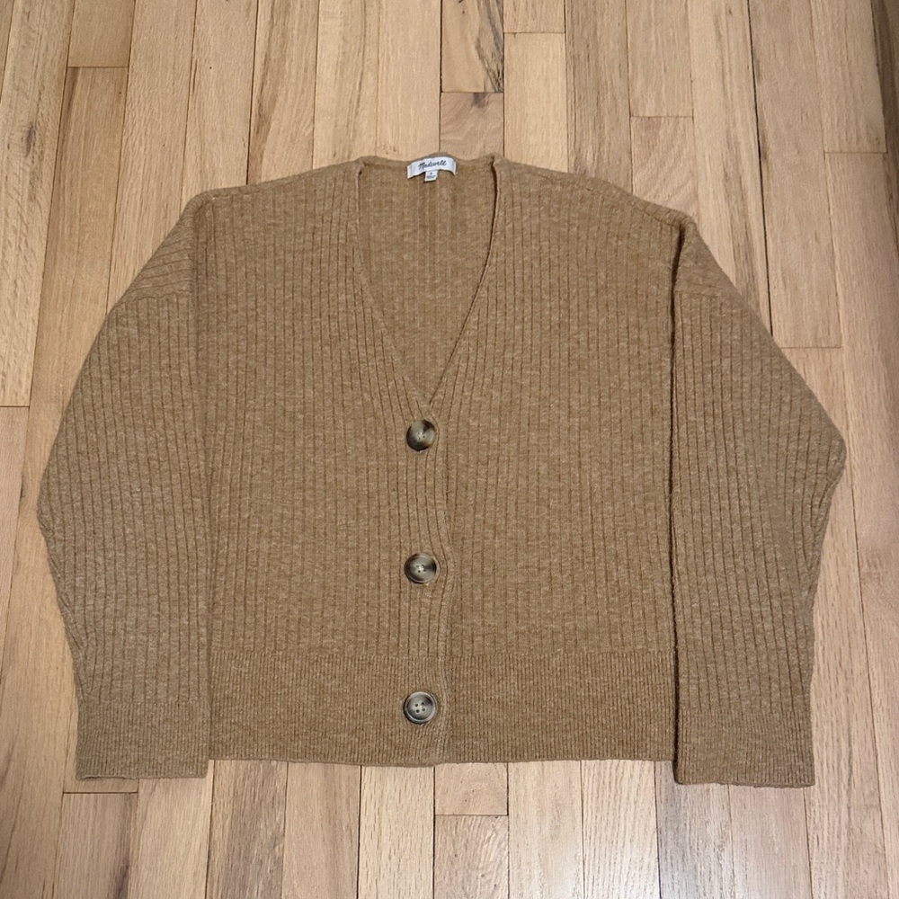 Madewell Tan Ribbed Knit Sweater